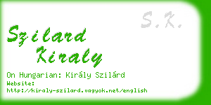szilard kiraly business card