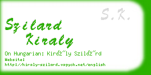 szilard kiraly business card